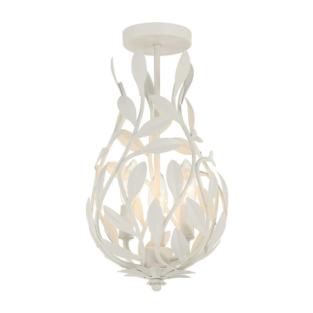 Crystorama - 565-MT_CEILING - Three Light Semi Flush Mount - Broche - Matte White