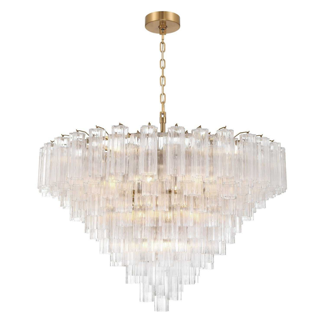 Addis 28 Light Chandelier in Aged Brass Crystorama