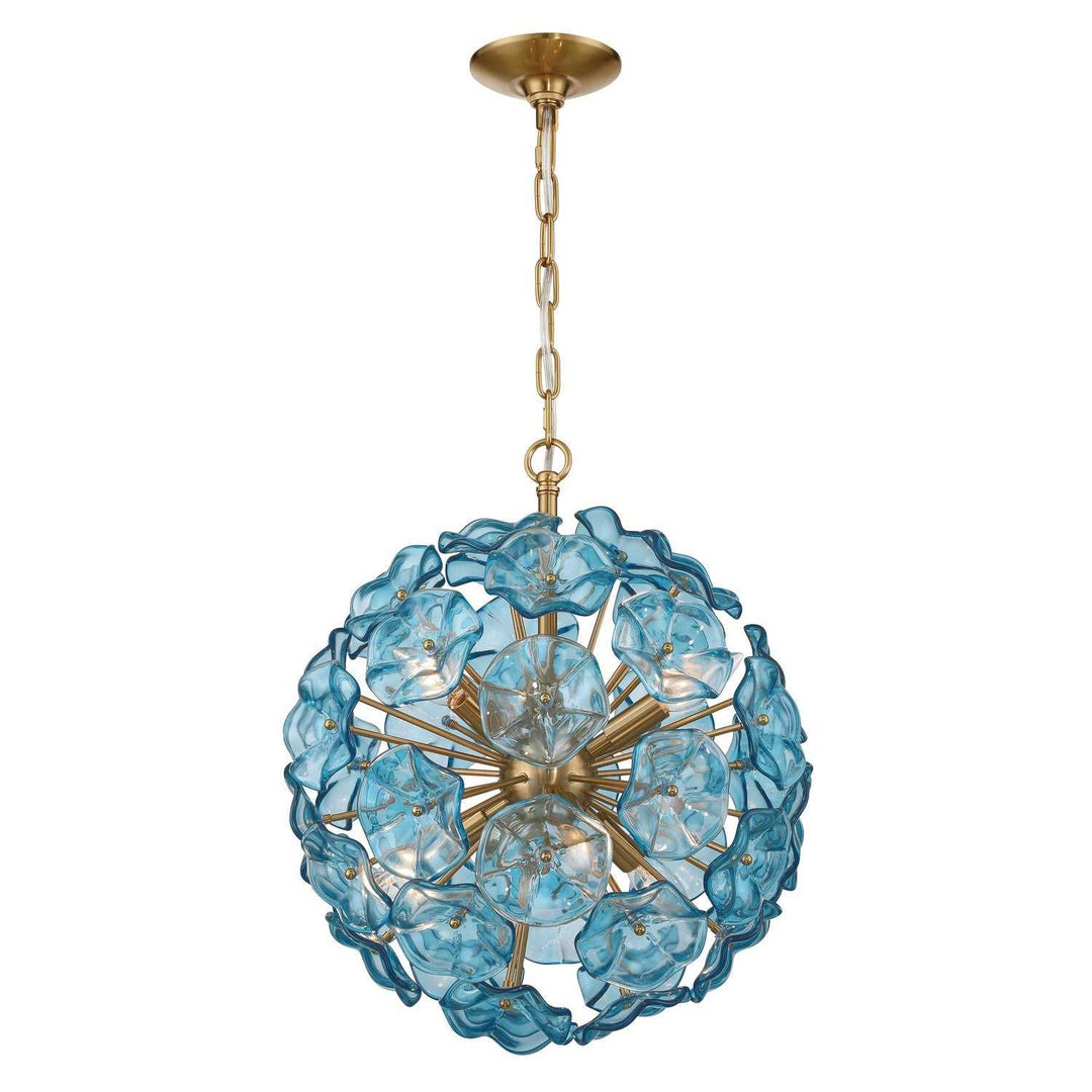 Crystorama - ESM-4005-AG-BL - Six Light Chandelier - Esme - Aged Brass