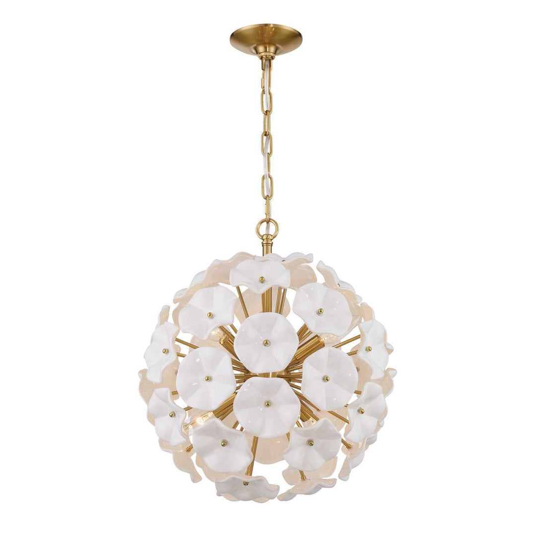 Crystorama - ESM-4005-AG-WH - Six Light Chandelier - Esme - Aged Brass