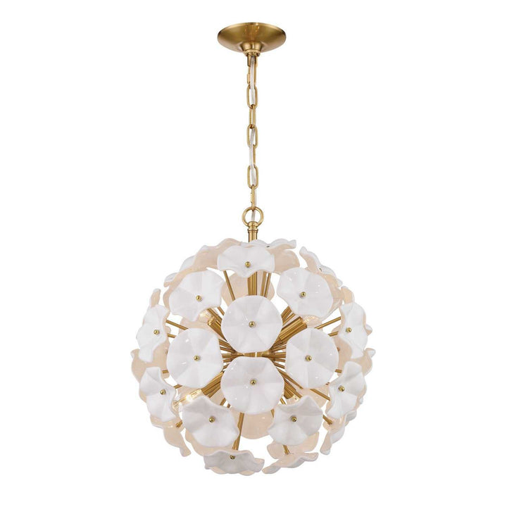 Crystorama - ESM-4005-AG-WH - Six Light Chandelier - Esme - Aged Brass