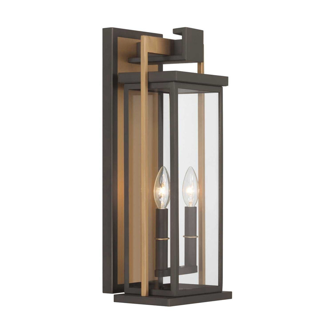 Crystorama - LDL-902-TZ-TG - Two Light Outdoor Wall Sconce - Lendel - Twilight Bronze + Textured Gold
