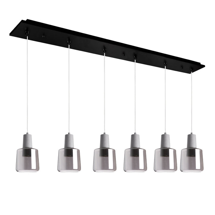 Kuzco Canada - MP12506BKSM-06 - LED Pendant - Samson - Black/Smoked Glass