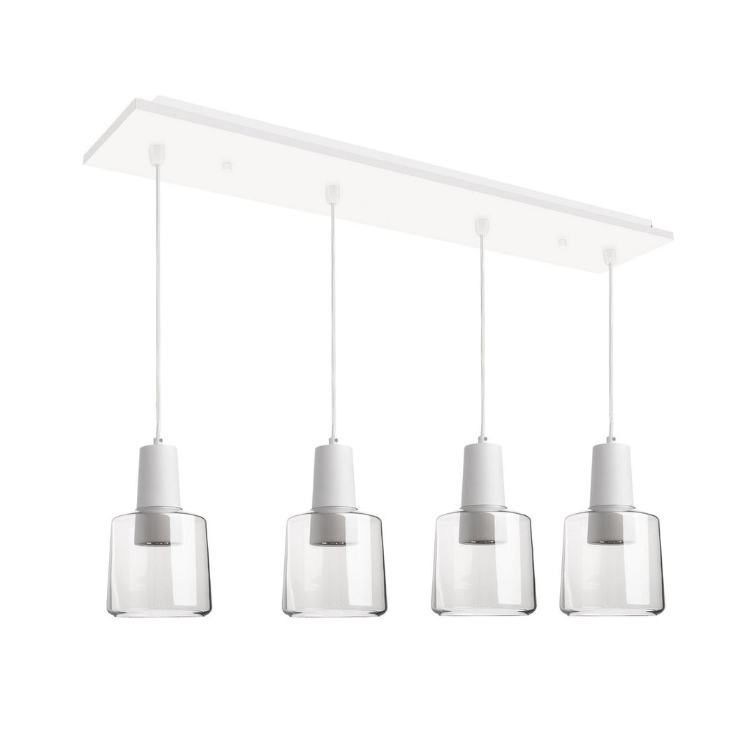 Kuzco Canada - MP12506WHCL-04 - LED Pendant - Samson - White/Clear Glass