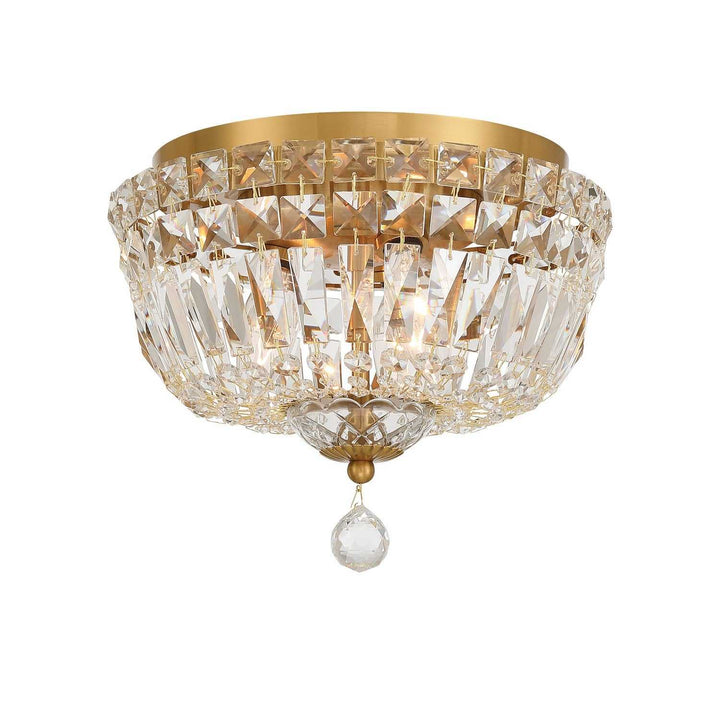 Crystorama - ROS-A1003-AG-CL-MWP - Three Light Flush Mount - Roslyn - Aged Brass