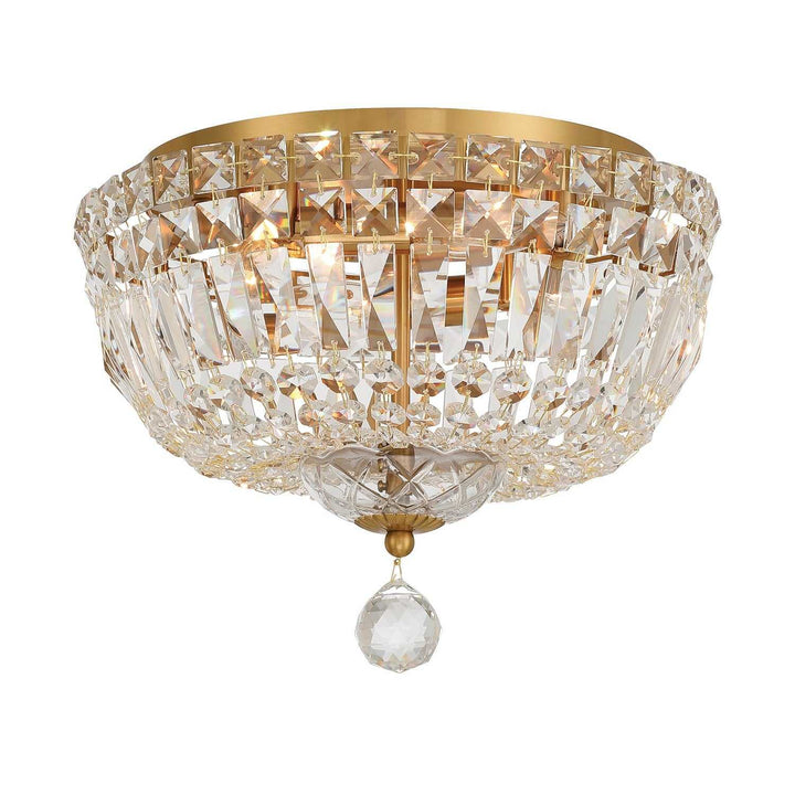 Crystorama - ROS-A1004-AG-CL-MWP - Four Light Flush Mount - Roslyn - Aged Brass