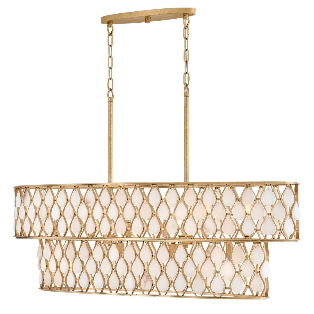 Estie LED Linear Pendant in Piastra Gold Fredrick Ramond Canada
