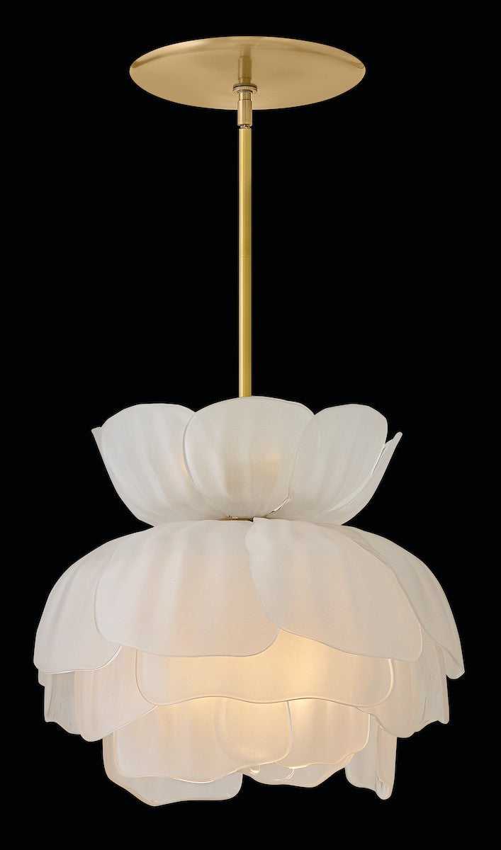 Fantine LED Chandelier in Unlacquered Brass Fredrick Ramond Canada