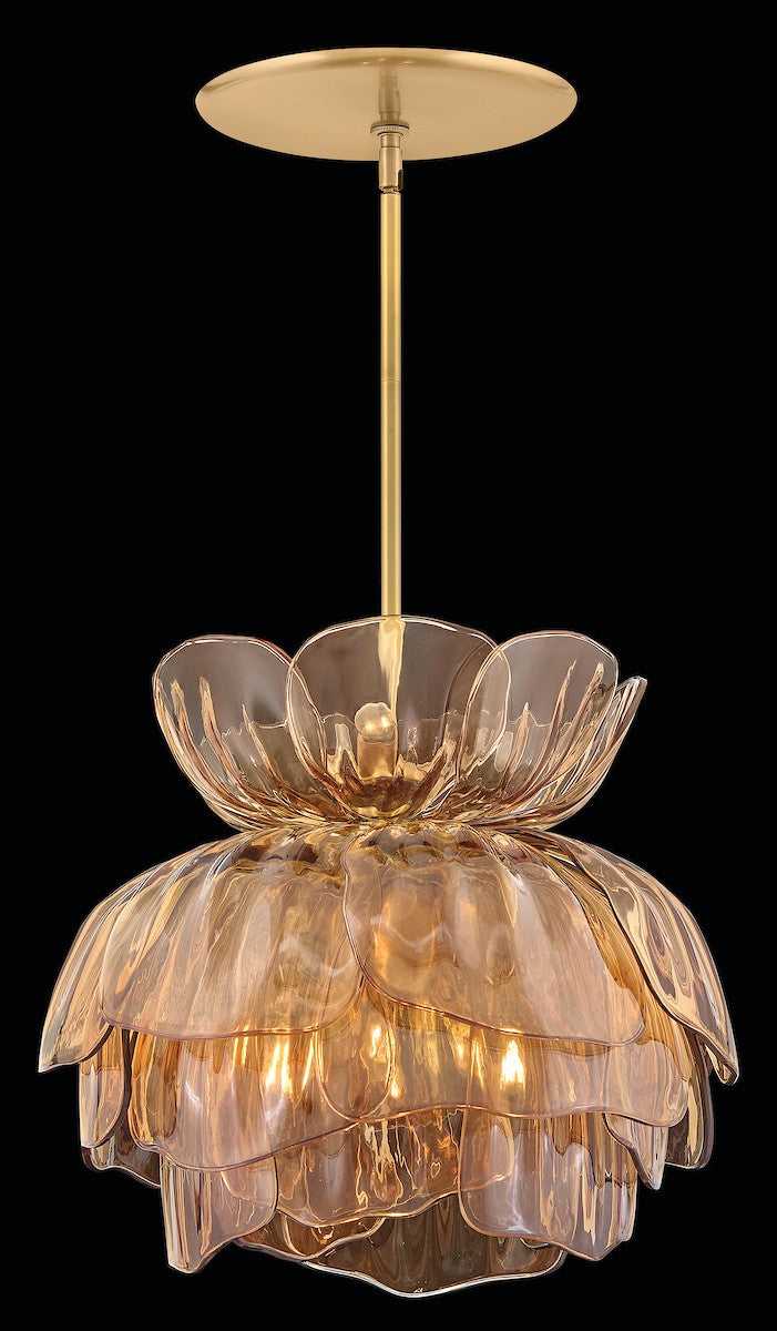 Fantine LED Chandelier in Unlacquered Brass Fredrick Ramond Canada