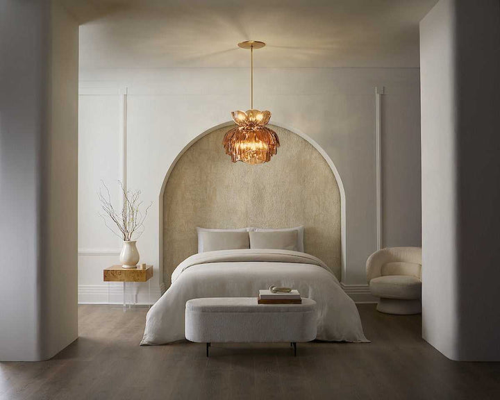 Fantine LED Chandelier in Unlacquered Brass Fredrick Ramond Canada