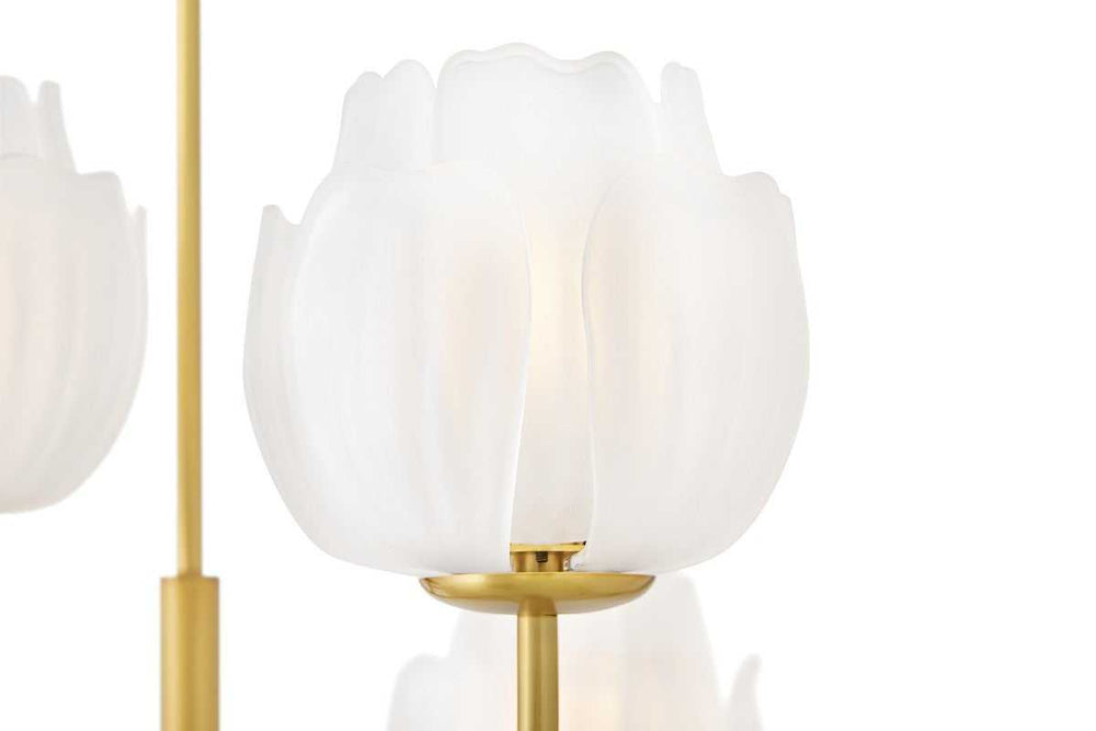Fantine LED Chandelier in Unlacquered Brass Fredrick Ramond Canada