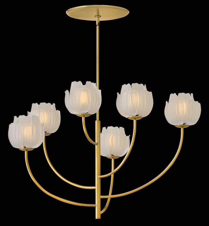 Fantine LED Chandelier in Unlacquered Brass Fredrick Ramond Canada