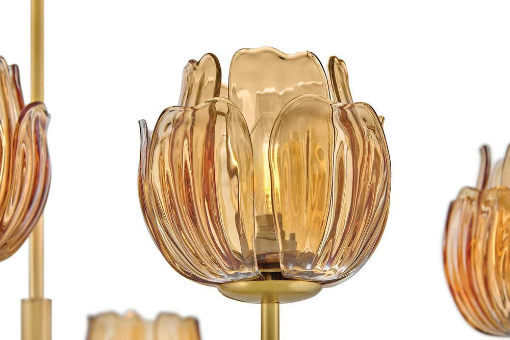 Fantine LED Chandelier in Unlacquered Brass Fredrick Ramond Canada