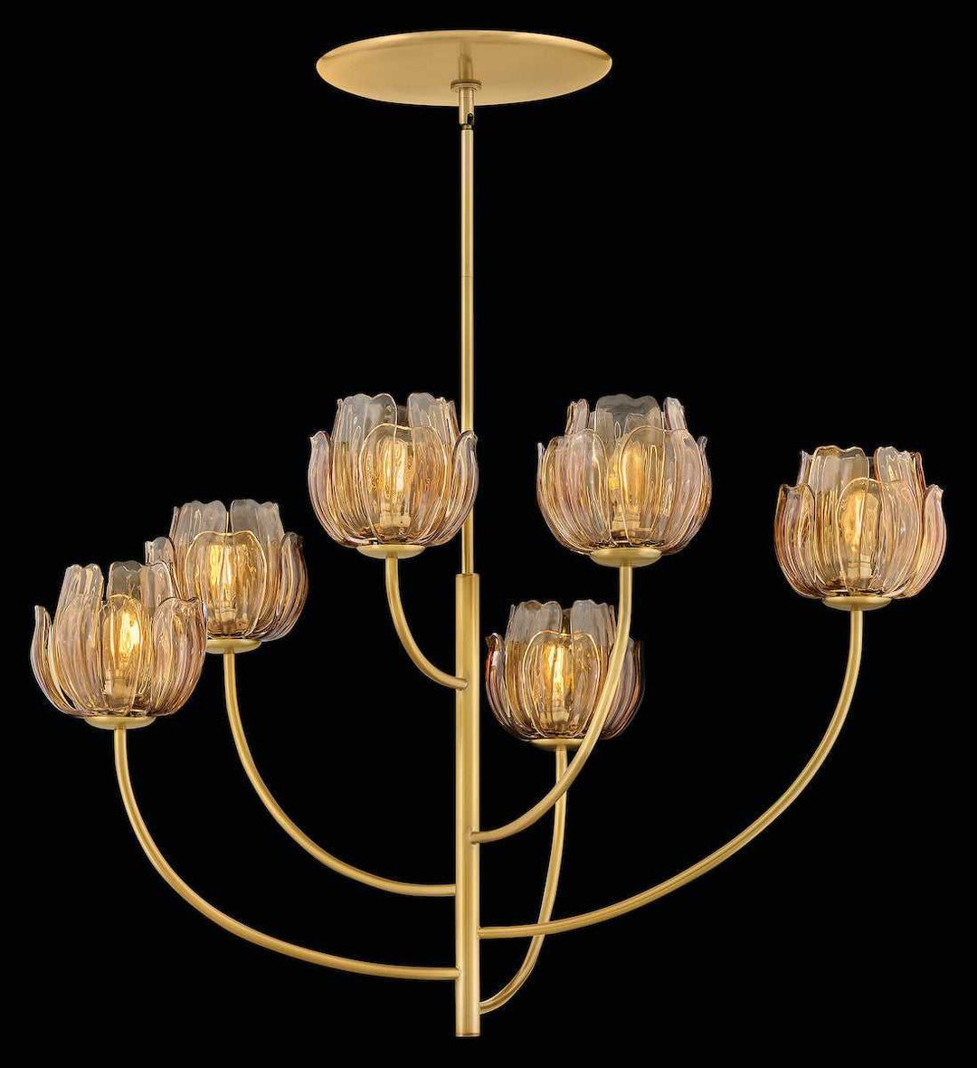Fantine LED Chandelier in Unlacquered Brass Fredrick Ramond Canada