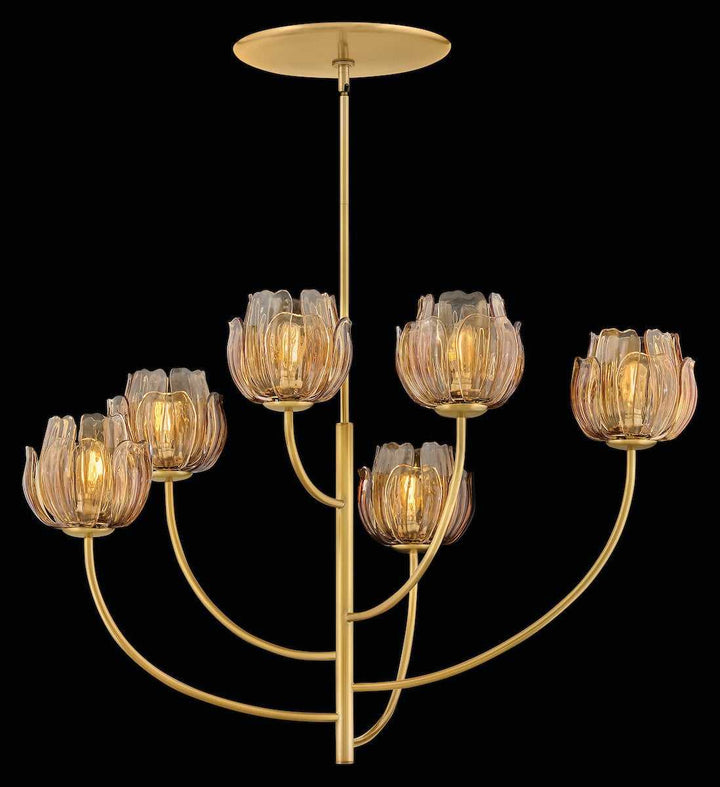 Fantine LED Chandelier in Unlacquered Brass Fredrick Ramond Canada