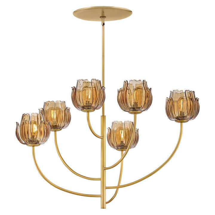 Fantine LED Chandelier in Unlacquered Brass Fredrick Ramond Canada