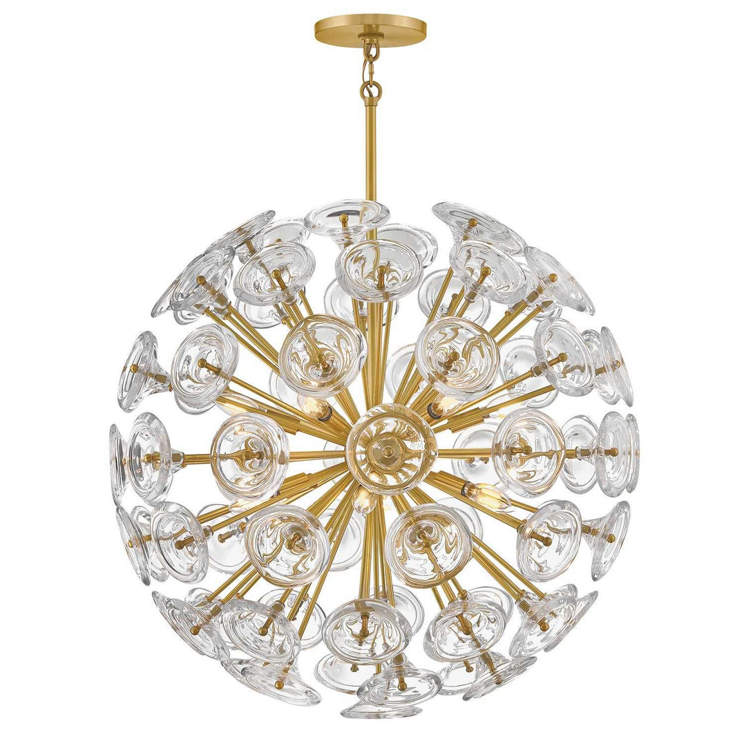 Maya LED Chandelier in Unlacquered Brass Fredrick Ramond Canada