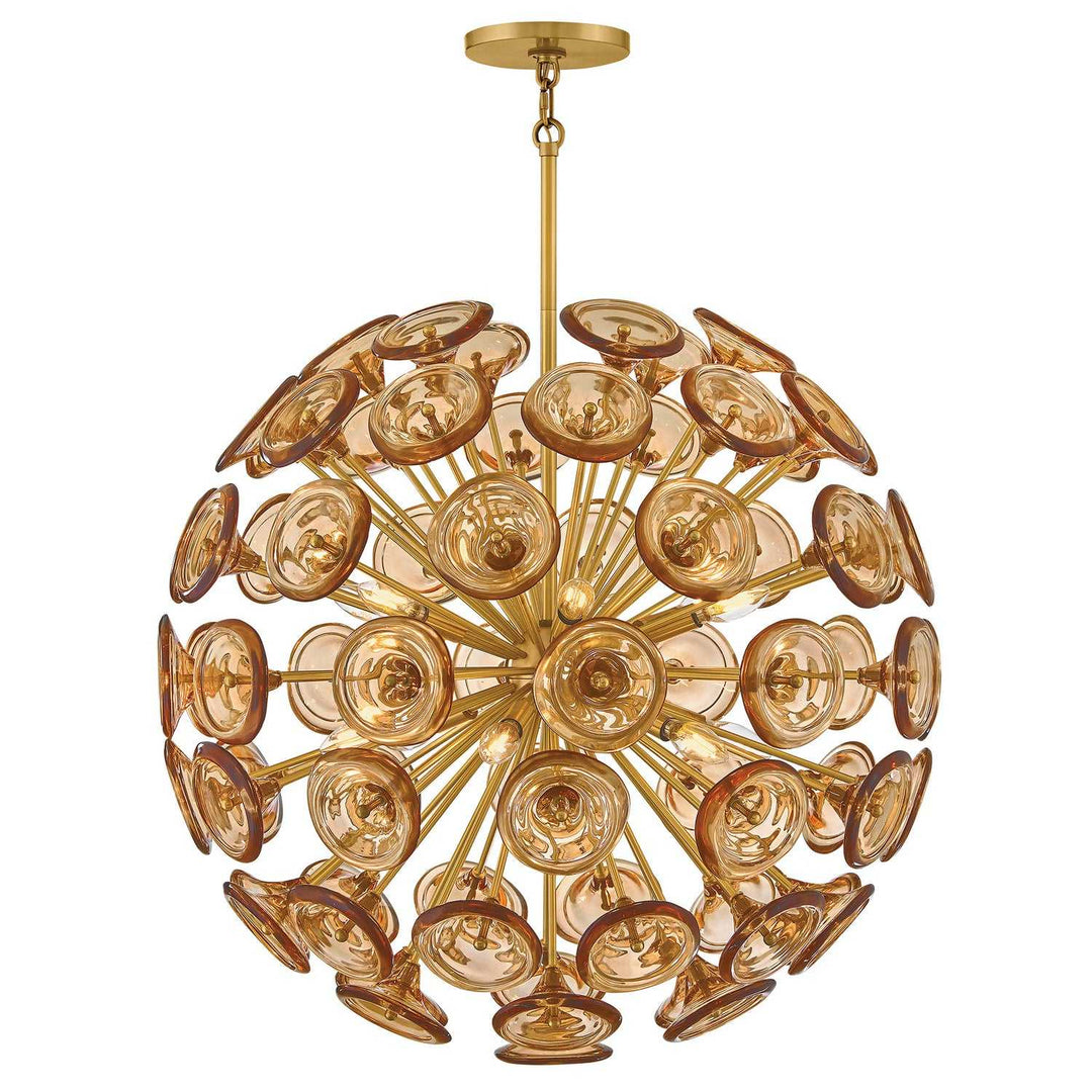Maya LED Chandelier in Unlacquered Brass Fredrick Ramond Canada