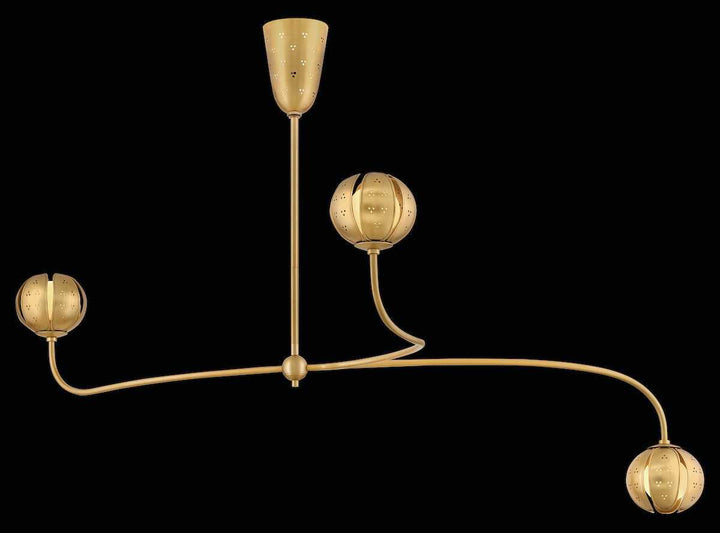 Anthos LED Chandelier in Unlacquered Brass Fredrick Ramond Canada