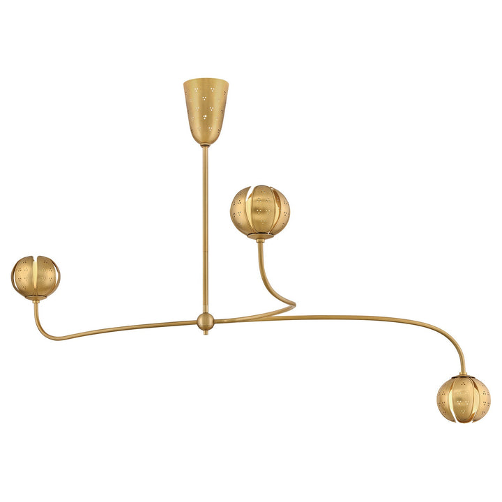 Anthos LED Chandelier in Unlacquered Brass Fredrick Ramond Canada