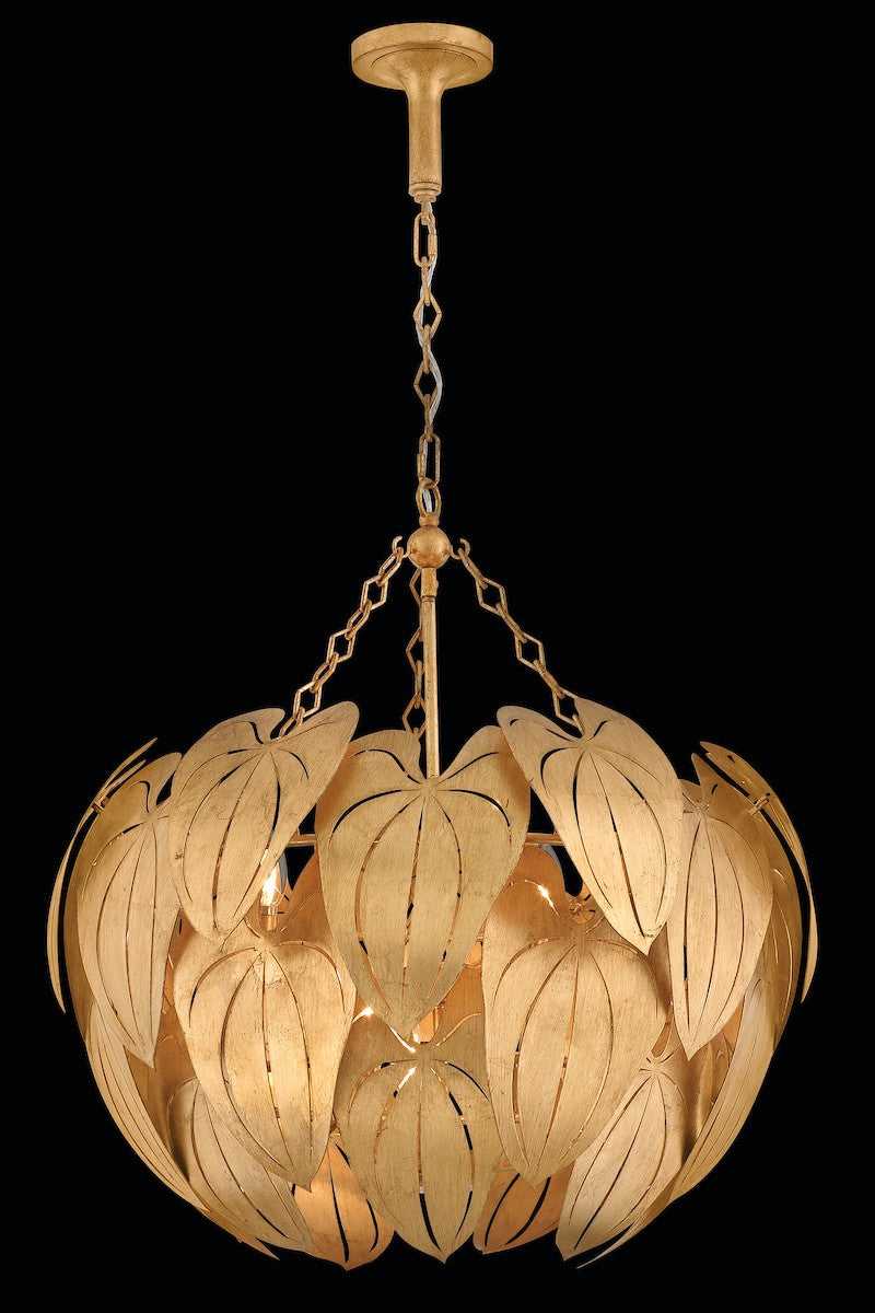 Camille LED Chandelier in Distressed Brass Fredrick Ramond Canada