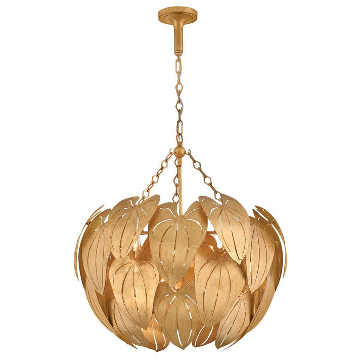 Camille LED Chandelier in Distressed Brass Fredrick Ramond Canada
