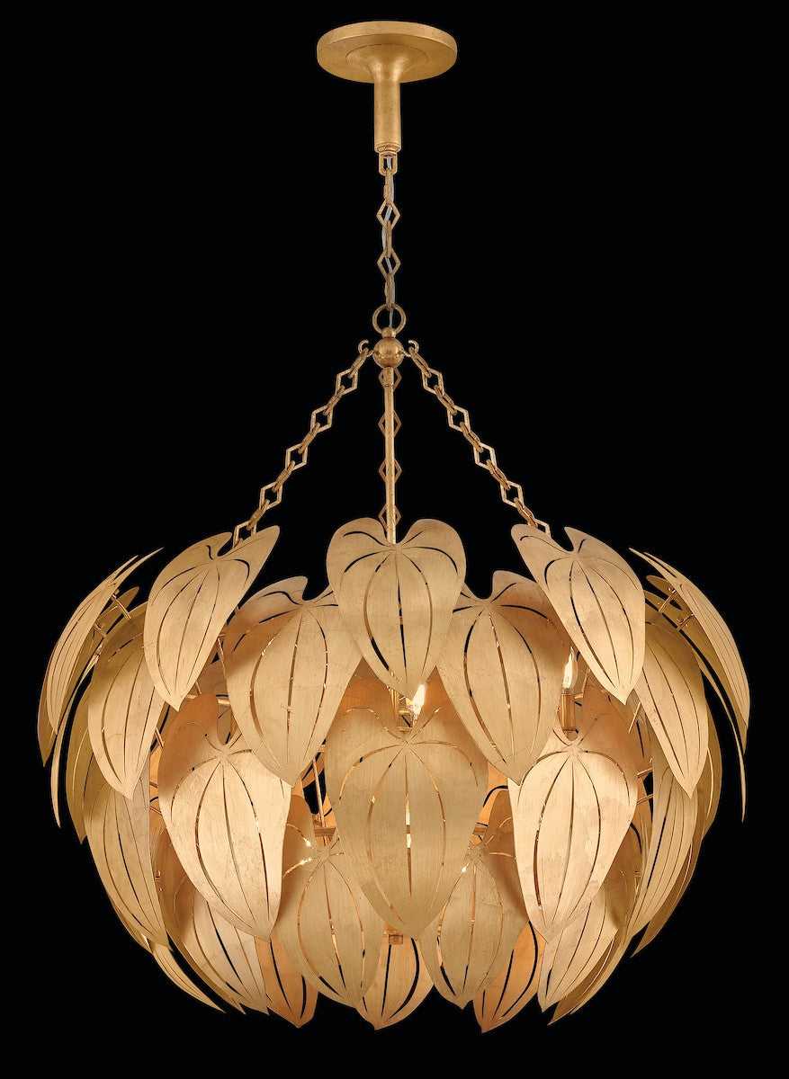 Camille LED Chandelier in Distressed Brass Fredrick Ramond Canada