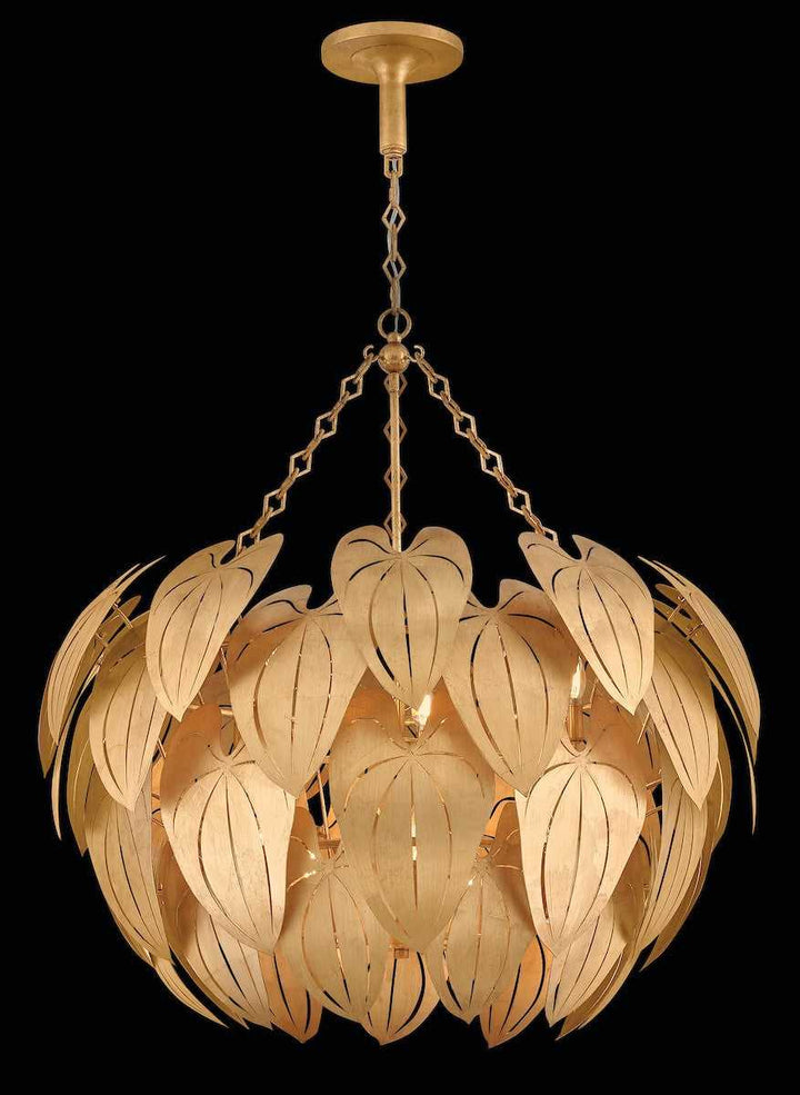 Camille LED Chandelier in Distressed Brass Fredrick Ramond Canada