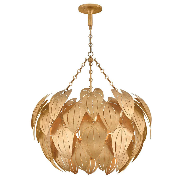 Camille LED Chandelier in Distressed Brass Fredrick Ramond Canada