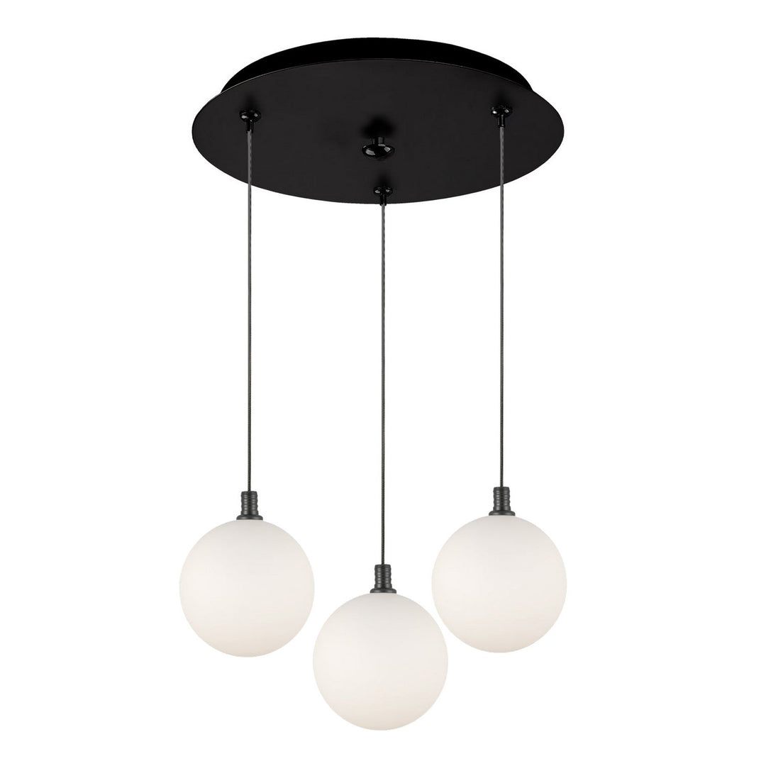 Kuzco Canada - MP3106BKOP-03 - LED Pendant - Bolla - Black/Opal Glass