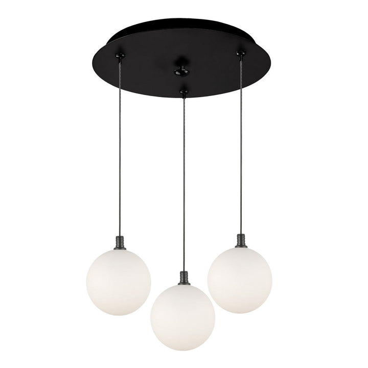 Kuzco Canada - MP3106BKOP-03 - LED Pendant - Bolla - Black/Opal Glass