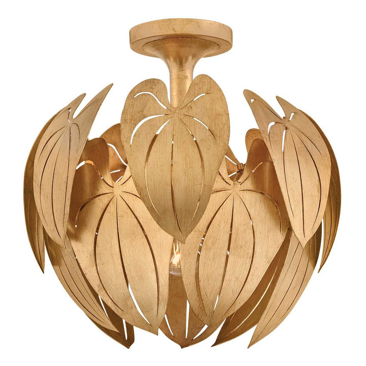 Camille LED Convertible Semi-Flush Mount in Distressed Brass Fredrick Ramond Canada