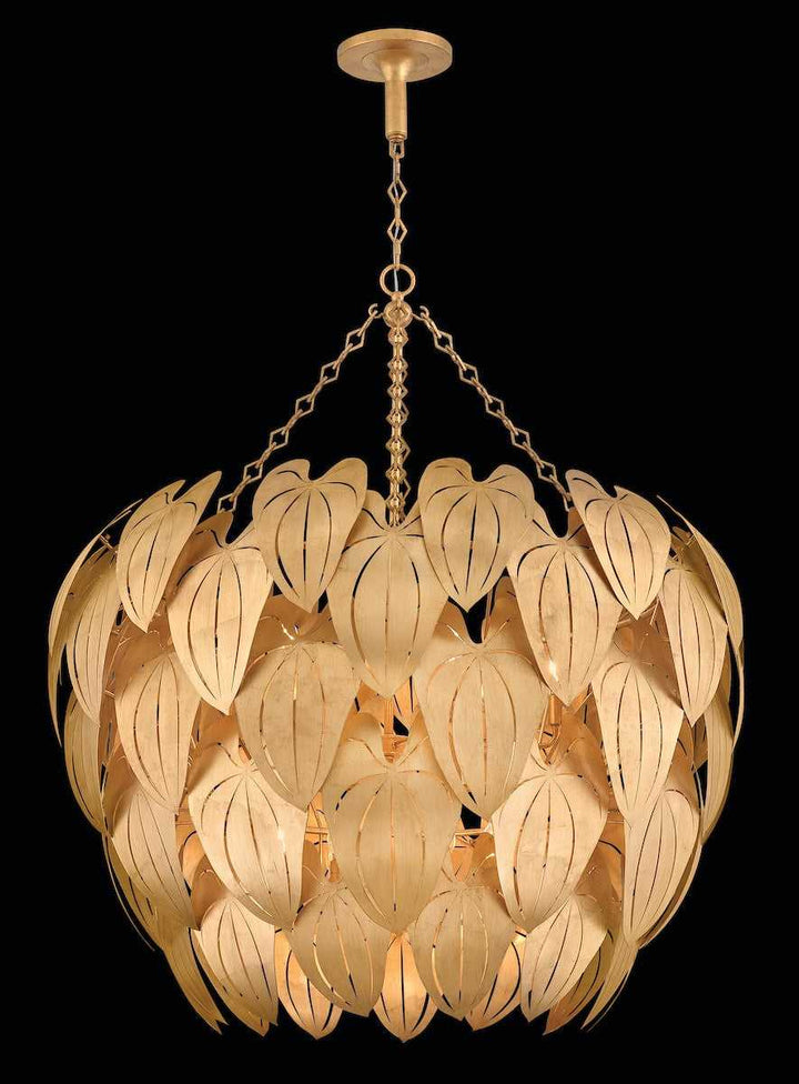 Camille LED Chandelier in Distressed Brass Fredrick Ramond Canada