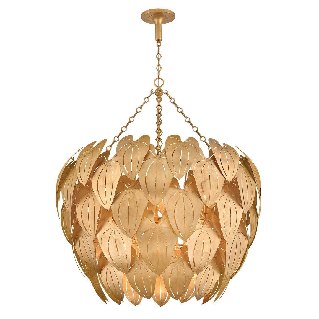 Camille LED Chandelier in Distressed Brass Fredrick Ramond Canada