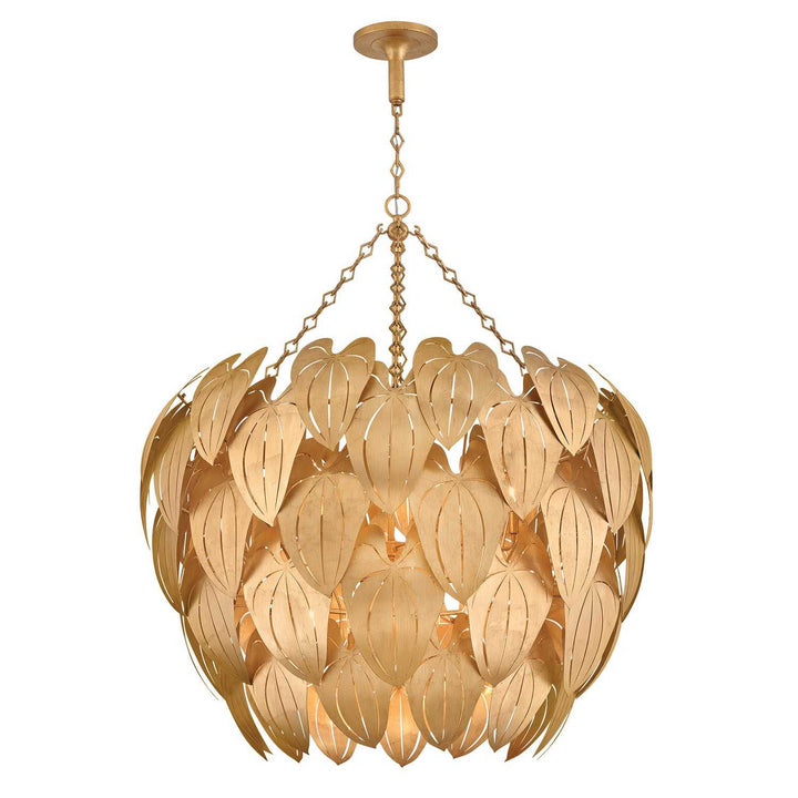 Camille LED Chandelier in Distressed Brass Fredrick Ramond Canada