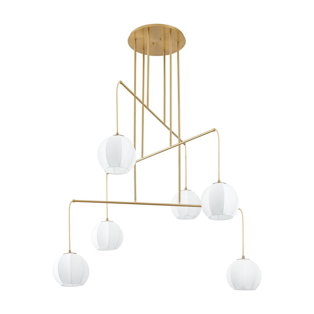 Bryony Six Light Chandelier in Brushed Gold Thesis Canada