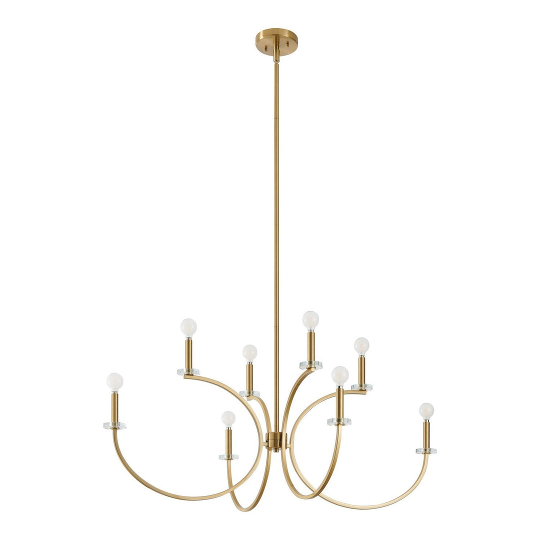 Florian Eight Light Chandelier in Brushed Gold, Clear Thesis Canada