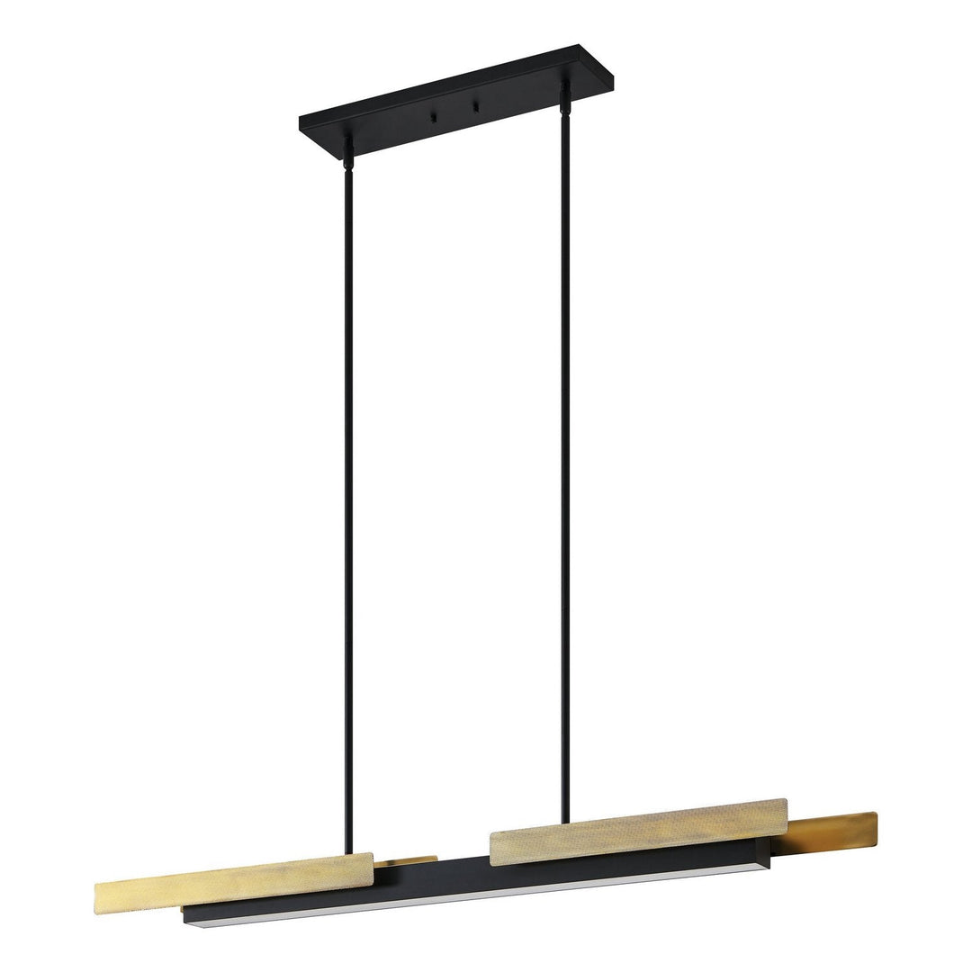 Grazia LED Linear Pendant in Matte Black/Brushed Gold Thesis Canada
