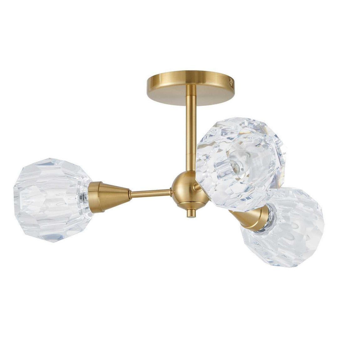 Helena Three Light Semi-Flush Mount in Brushed Gold Thesis Canada