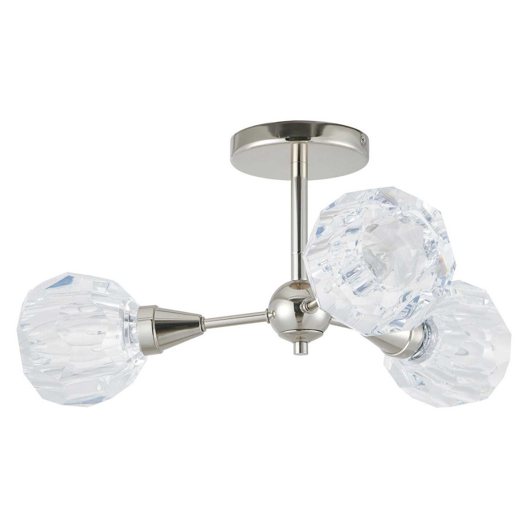 Helena Three Light Semi-Flush Mount in Polished Nickel Thesis Canada