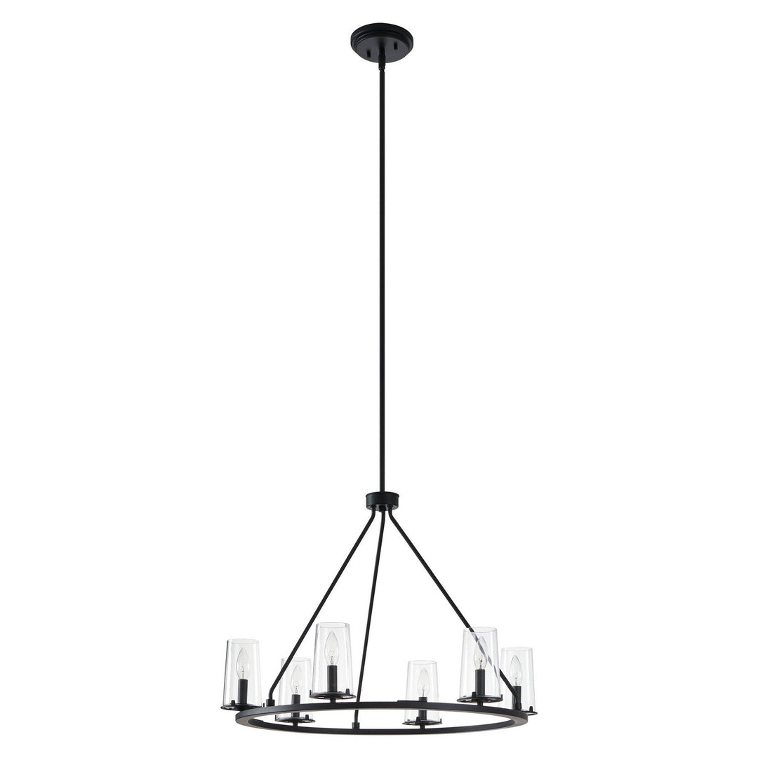 Jared Six Light Chandelier in Matte Black Thesis Canada