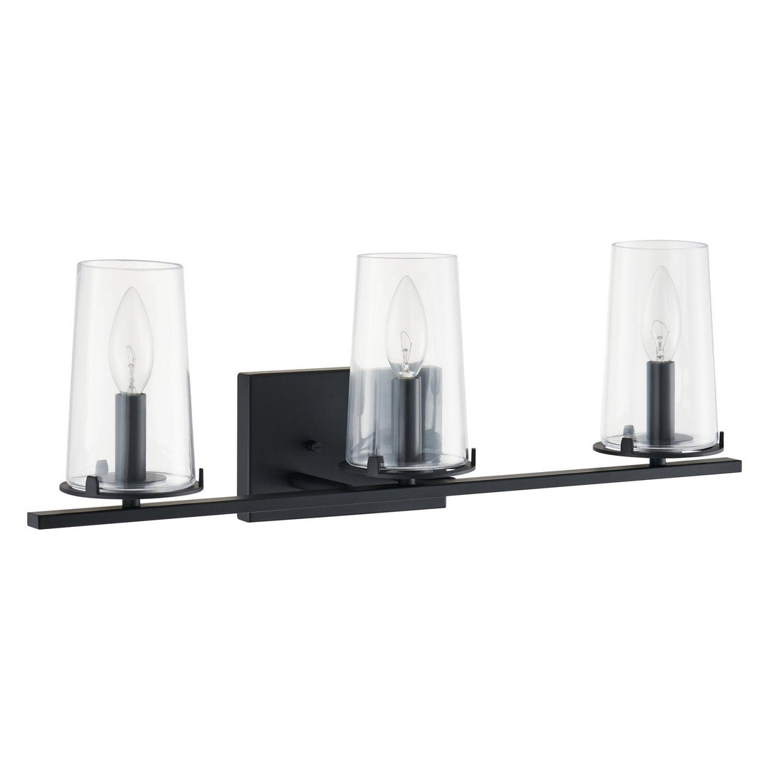 Jared Three Light Vanity in Matte Black Thesis Canada