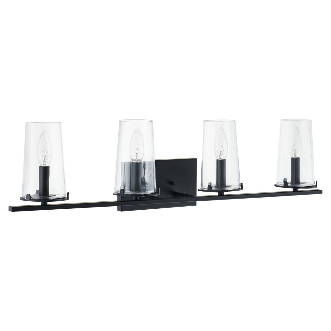 Jared Four Light Vanity in Matte Black Thesis Canada