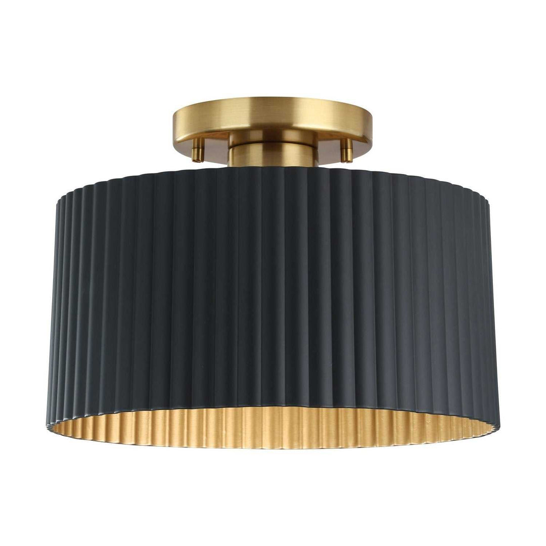 Leilani One Light Semi-Flush Mount in Brushed Gold, Matte Black Thesis Canada