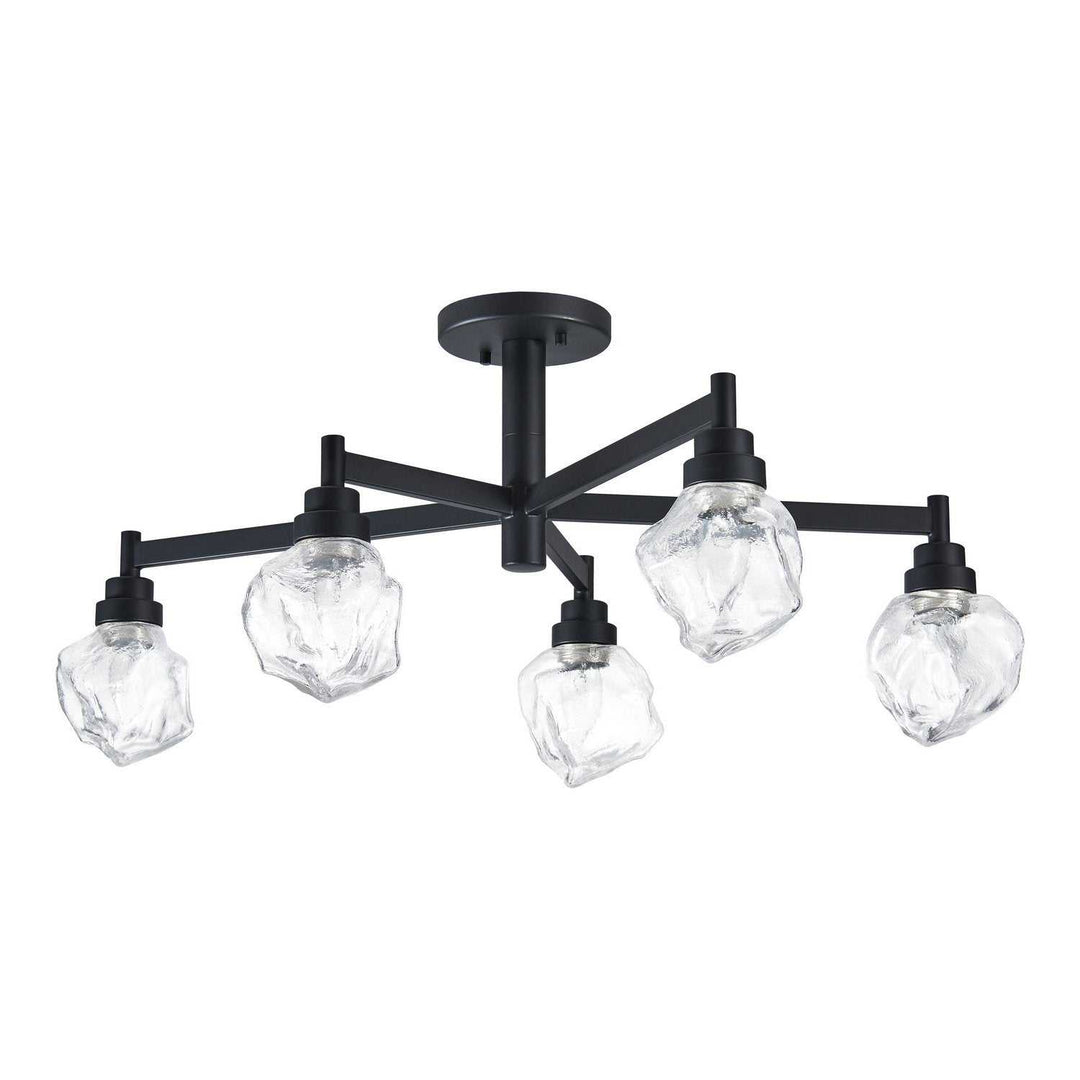 Lillyanna Five Light Semi-Flush Mount in Matte Black Thesis Canada