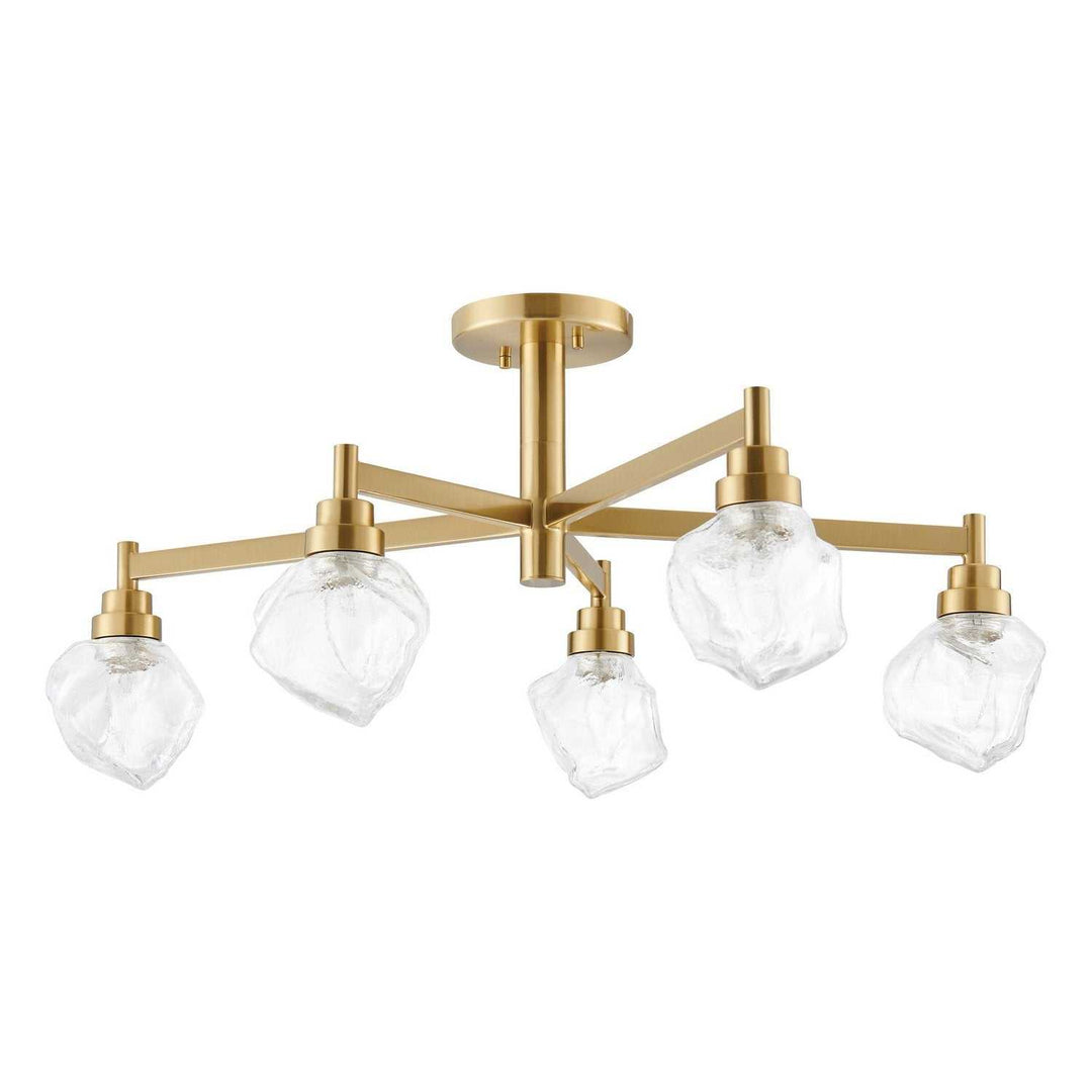 Lillyanna Five Light Semi-Flush Mount in Brushed Gold Thesis Canada