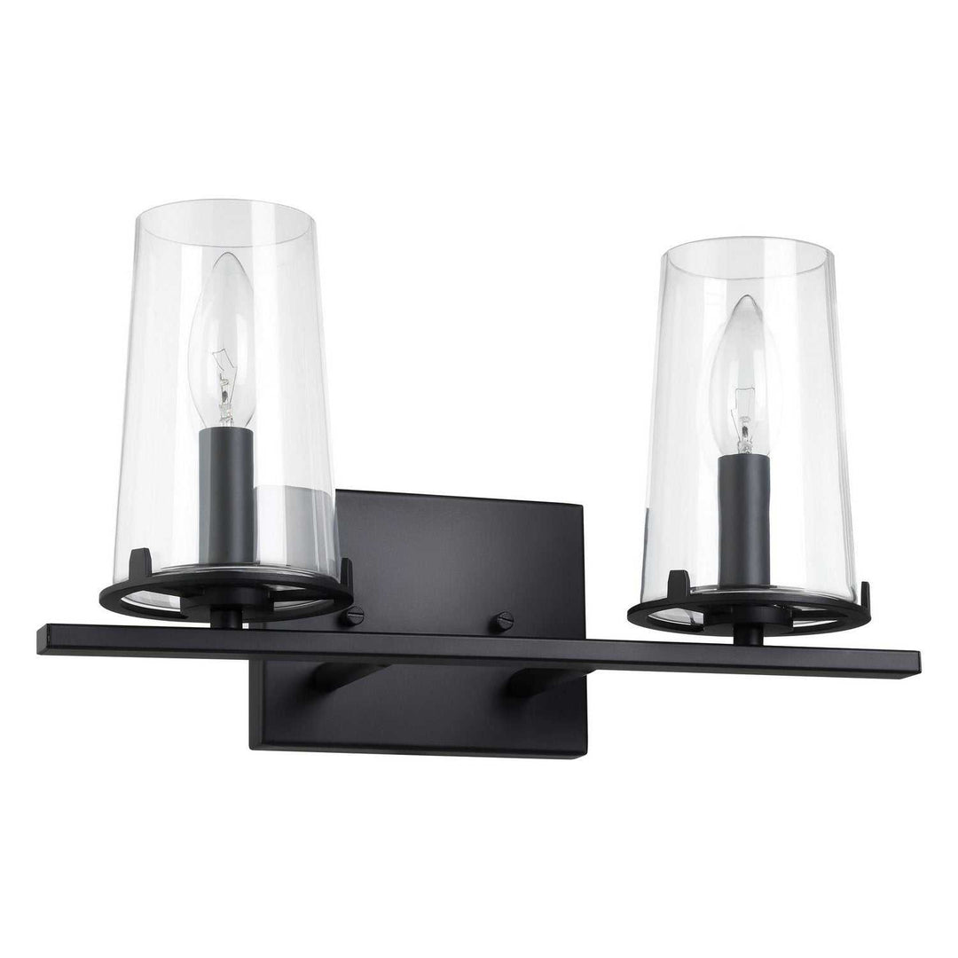 Jared Two Light Vanity in Matte Black Thesis Canada