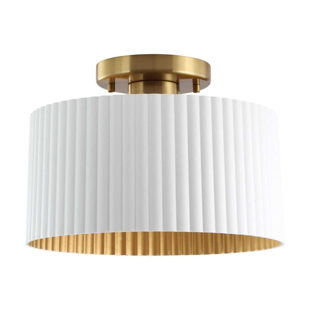 Leilani One Light Semi-Flush Mount in Brushed Gold, Matte White Thesis Canada
