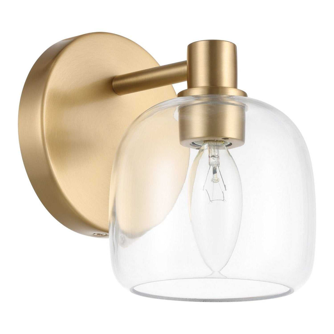 Valentina One Light Wall Sconce in Champagne Gold, Clear Thesis Canada