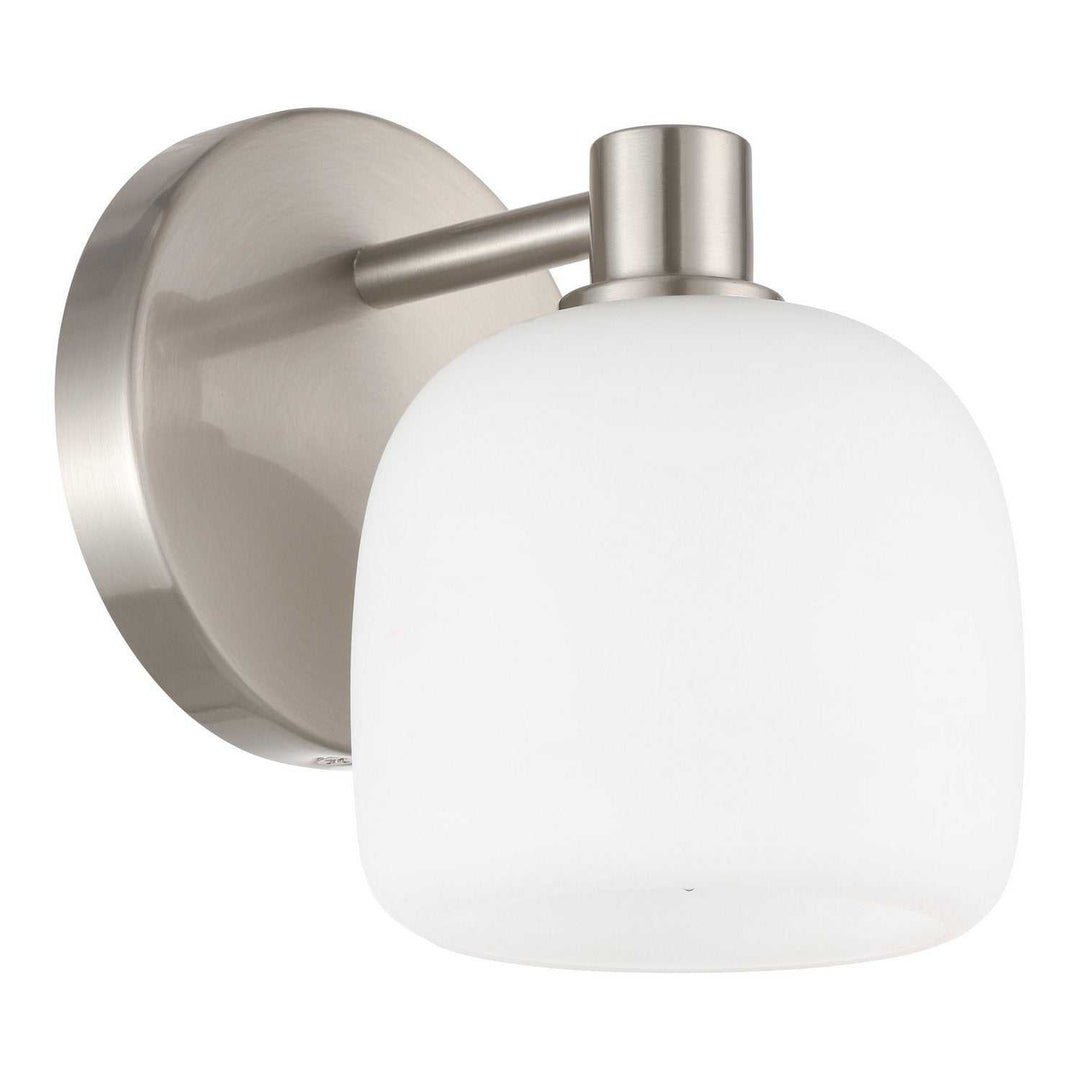 Valentina One Light Wall Sconce in Brushed Nickel, Etched Opal Thesis Canada